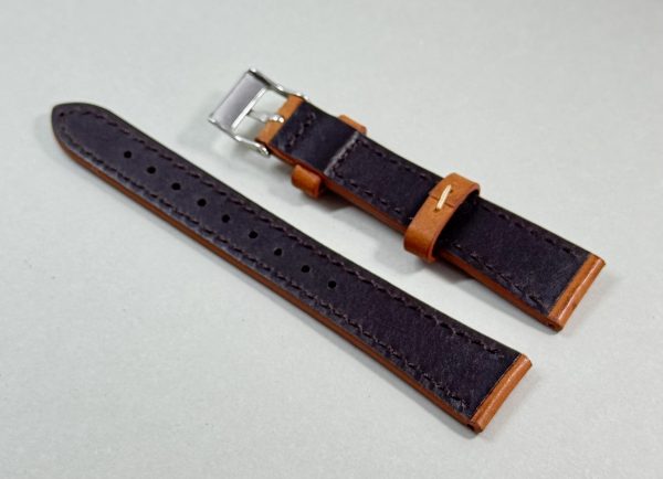 UHRENARMBAND RINDSLEDER 18MM VINTAGE - COGNAG / HELLBRAUN – Bild 4