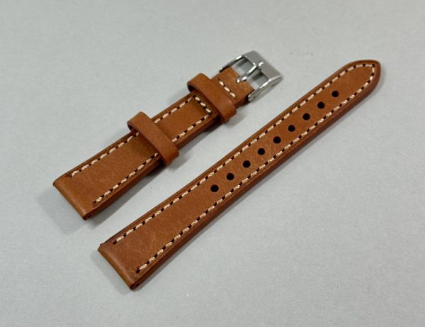 UHRENARMBAND RINDSLEDER 18MM VINTAGE - COGNAG / HELLBRAUN – Bild 3