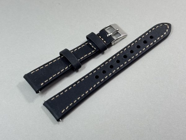 UHRENARMBAND RINDSLEDER 18MM VINTAGE - SCHWARZ – Bild 3