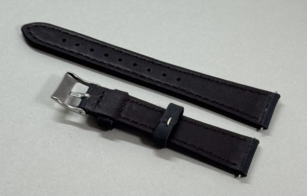 UHRENARMBAND RINDSLEDER 18MM VINTAGE - SCHWARZ – Bild 4