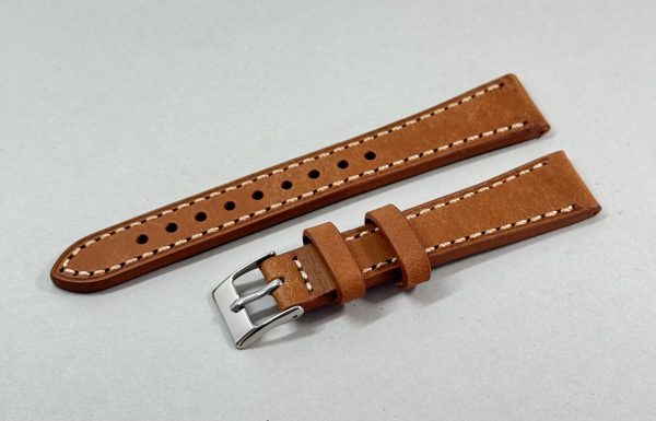 UHRENARMBAND RINDSLEDER 18MM VINTAGE - COGNAG / HELLBRAUN – Bild 2